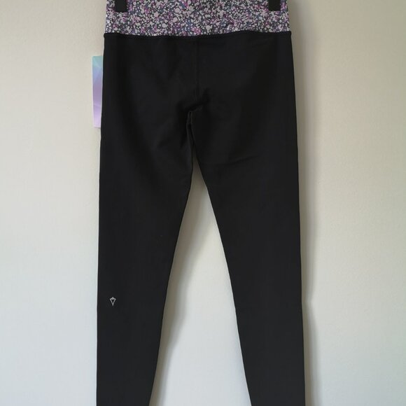 NWT IVIVVA by LULULEMON Black Luon Rhythmic Tight Pants Reversible Girl's 14 - Picture 4 of 7